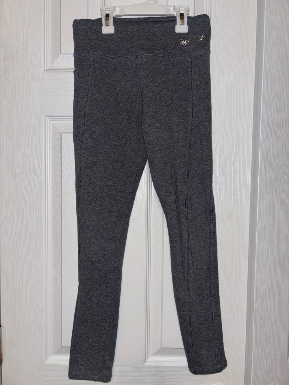 Justice Charcoal Gray Active Fleece lined Leggings for Kids